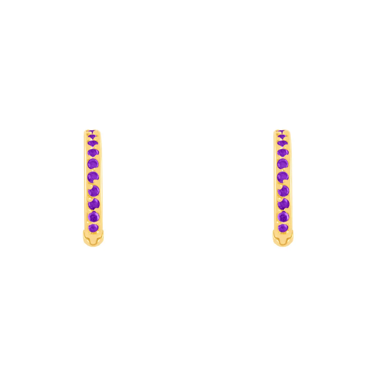 Purple Gemstone Hoop Earring