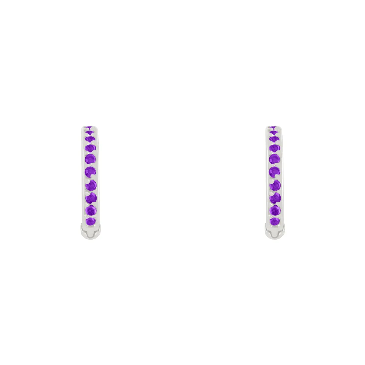 Purple Gemstone Hoop Earring