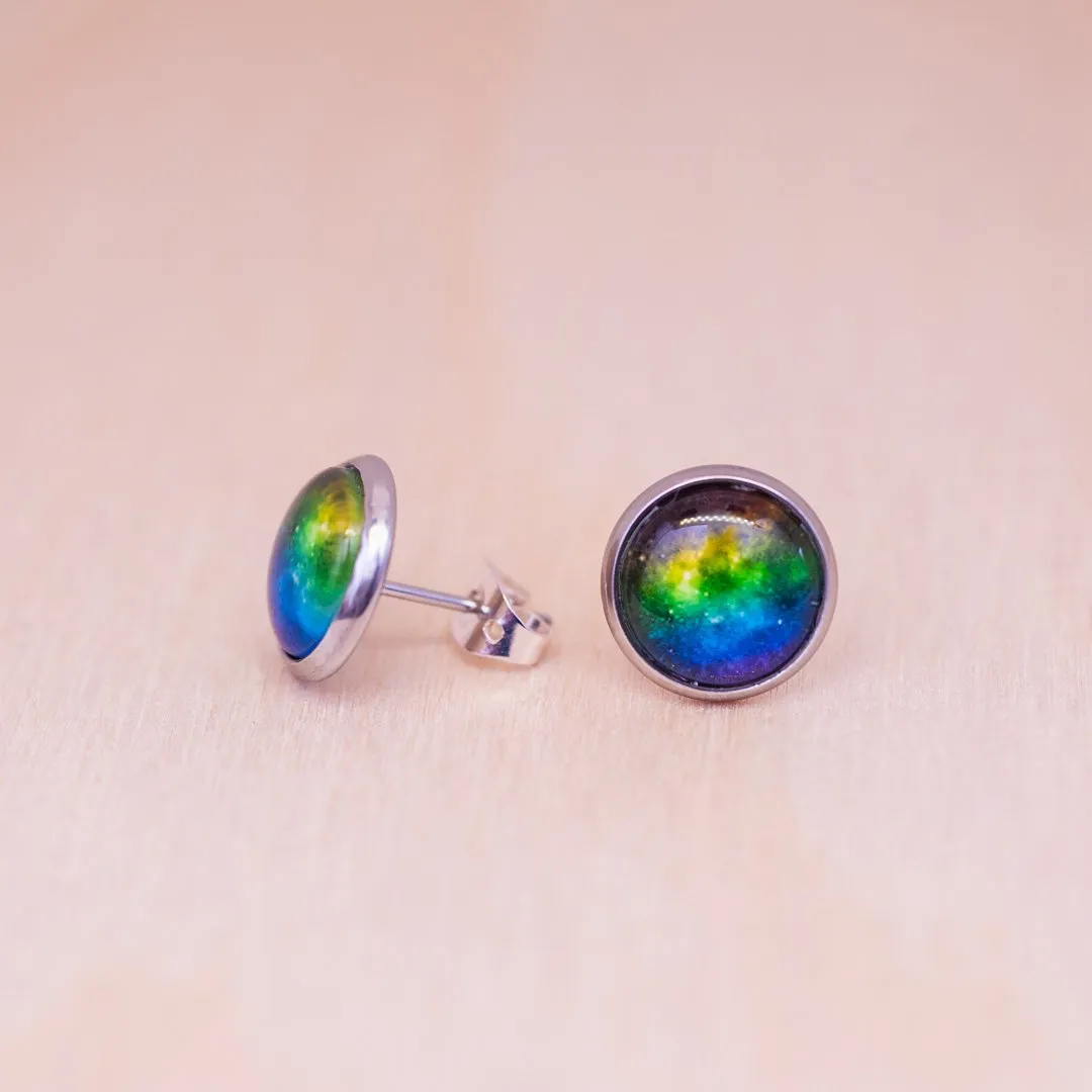 Rainbow galaxy subtle pride earrings - stud or dangle