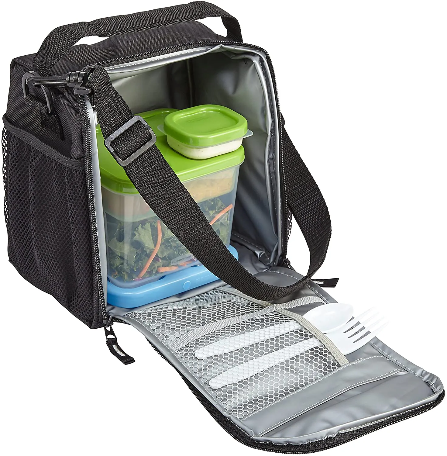 Rubbermaid LunchBlox Lunch Bag, Medium, Black Etch