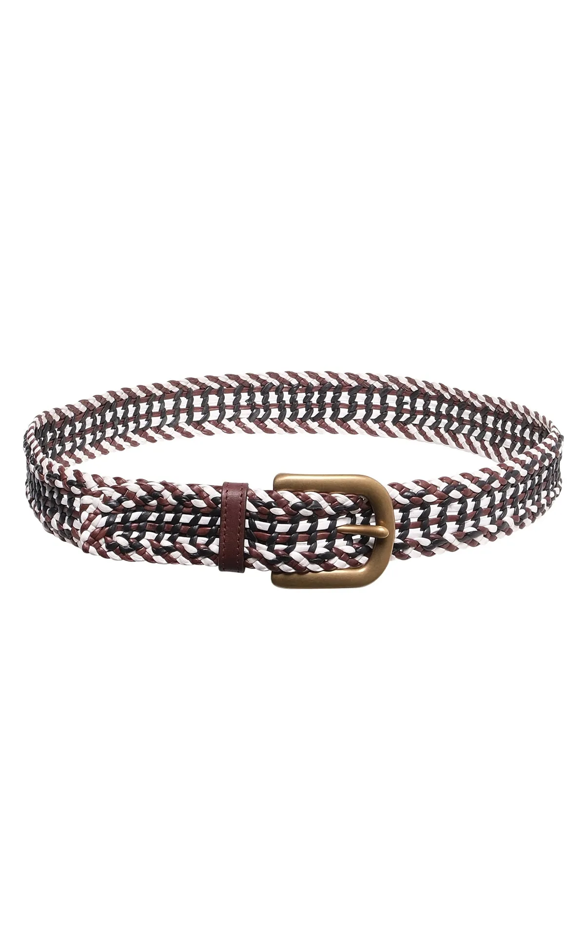 Sam Braided Belt in Chocolate Leather