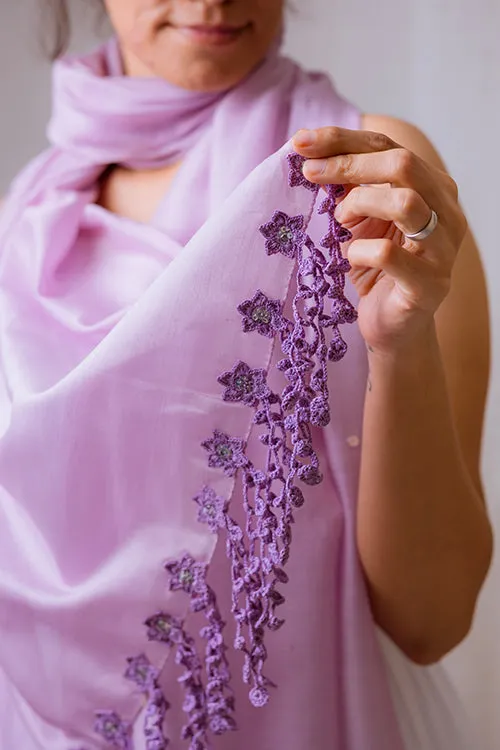 Samoolam Handmade Crochet Sitara Stole Lavender