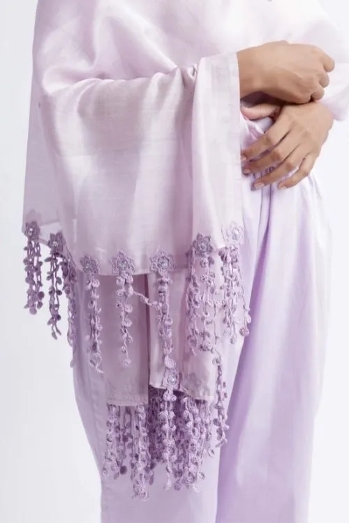 Samoolam Handmade Crochet Sitara Stole Lavender