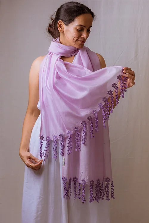 Samoolam Handmade Crochet Sitara Stole Lavender