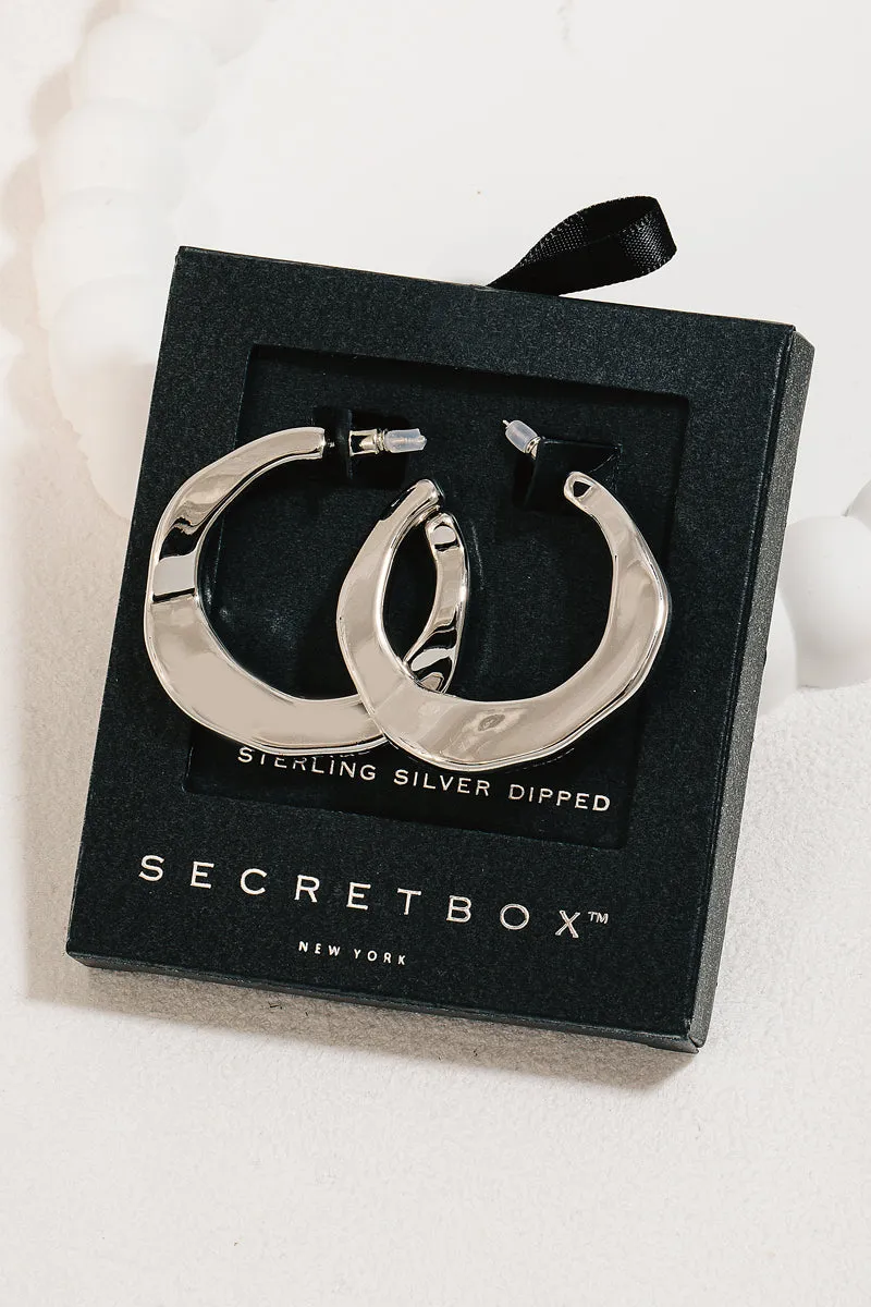 Secret Box Gold Dipped Warped Hoop Earring