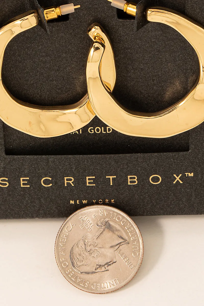 Secret Box Gold Dipped Warped Hoop Earring