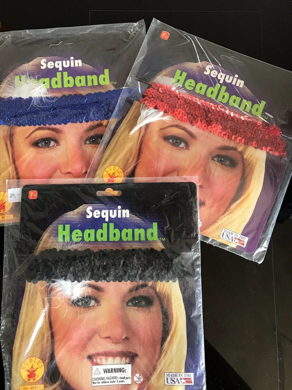 Sequin Headbands with Feather for Flapper Costume 49117