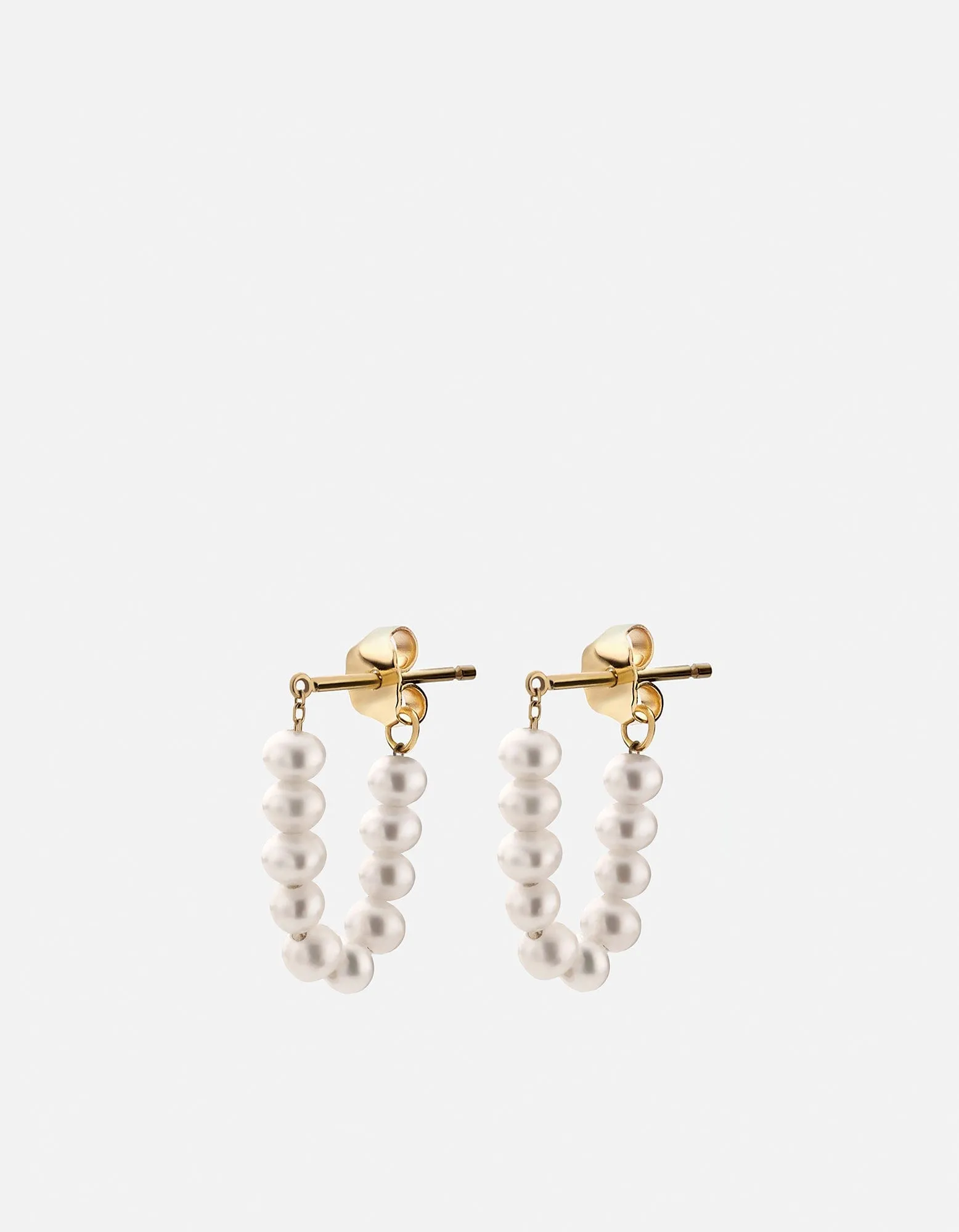 Shay Pearl Hoop Earrings, 14k Gold