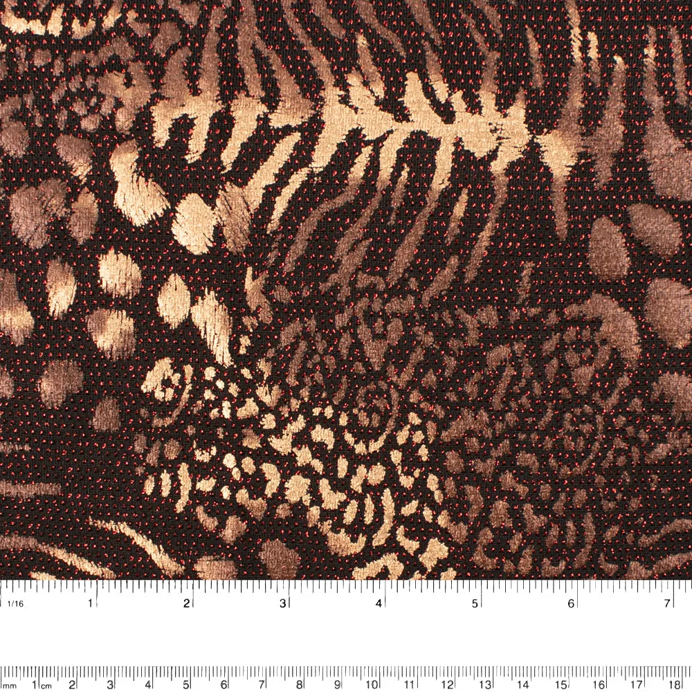 Shimmery holiday fabric - Tiger - Brown