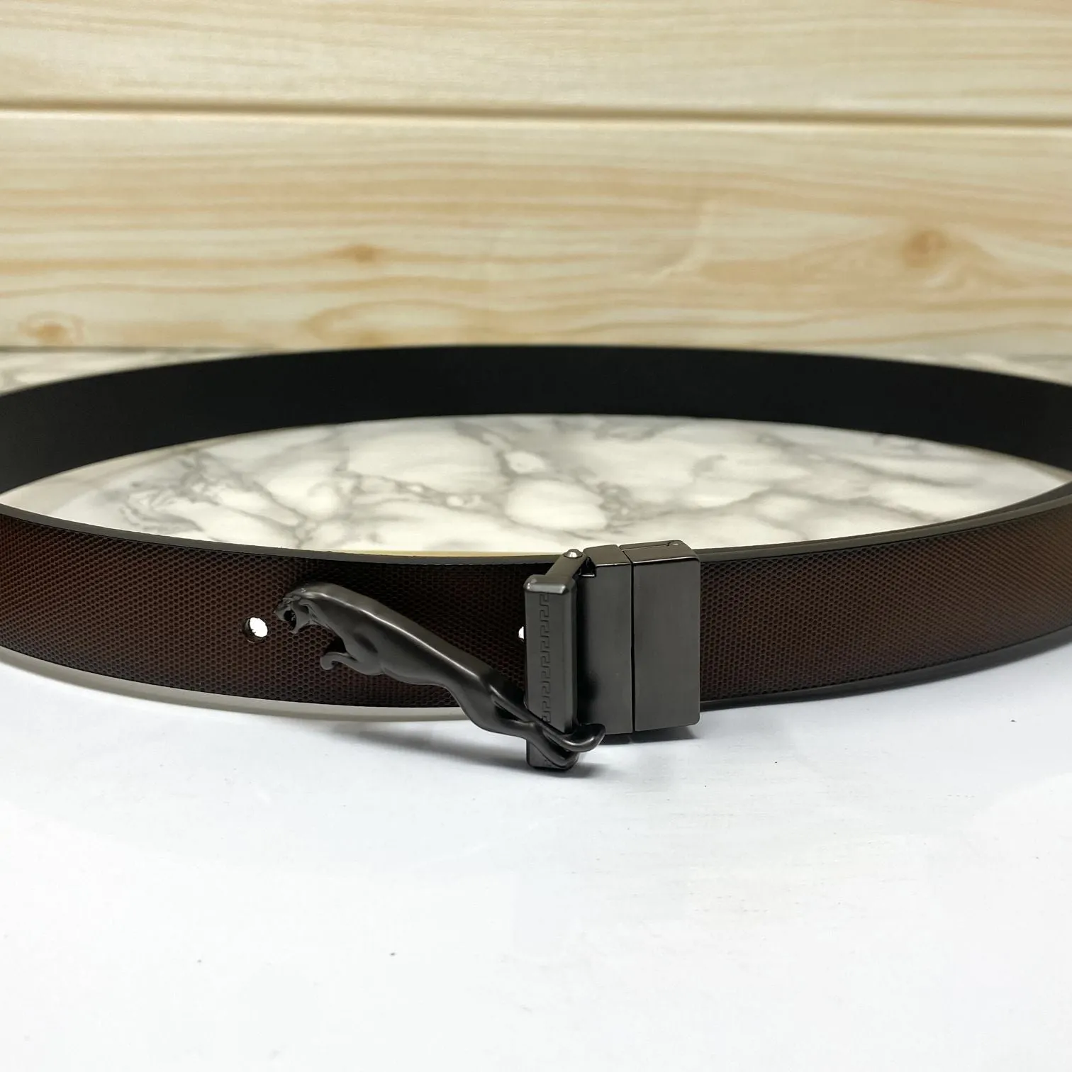 Small Jaguar Pattern Reversible Strap Belt -JonasParamount