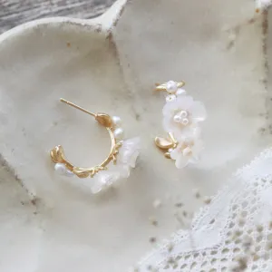 Small White Flower Earrings