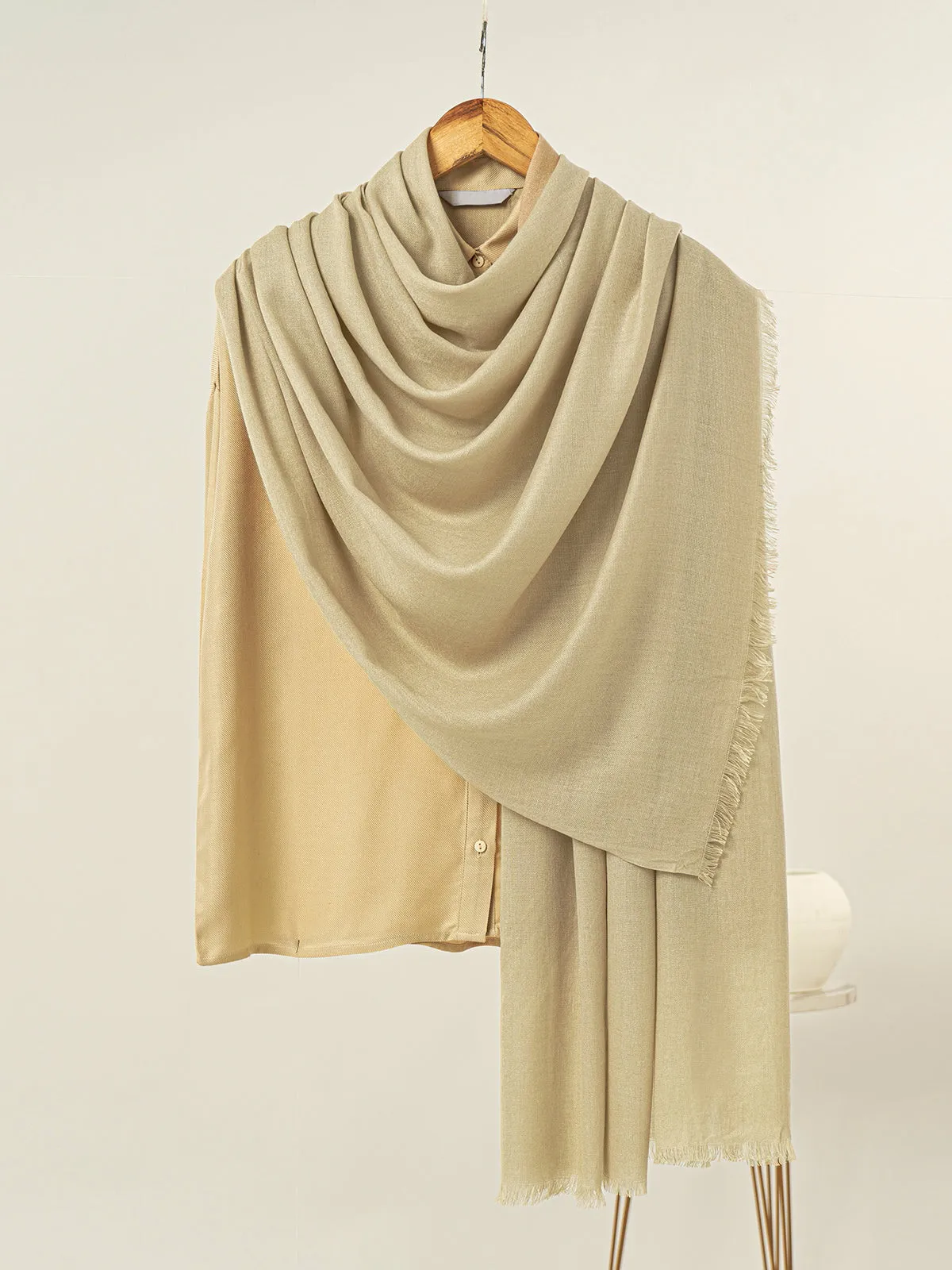 Solid Pashmina - Beige