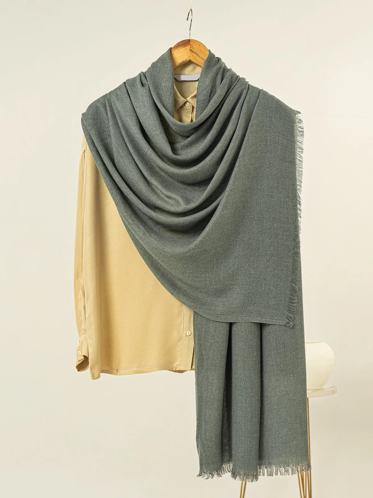 Solid Pashmina - Charcoal