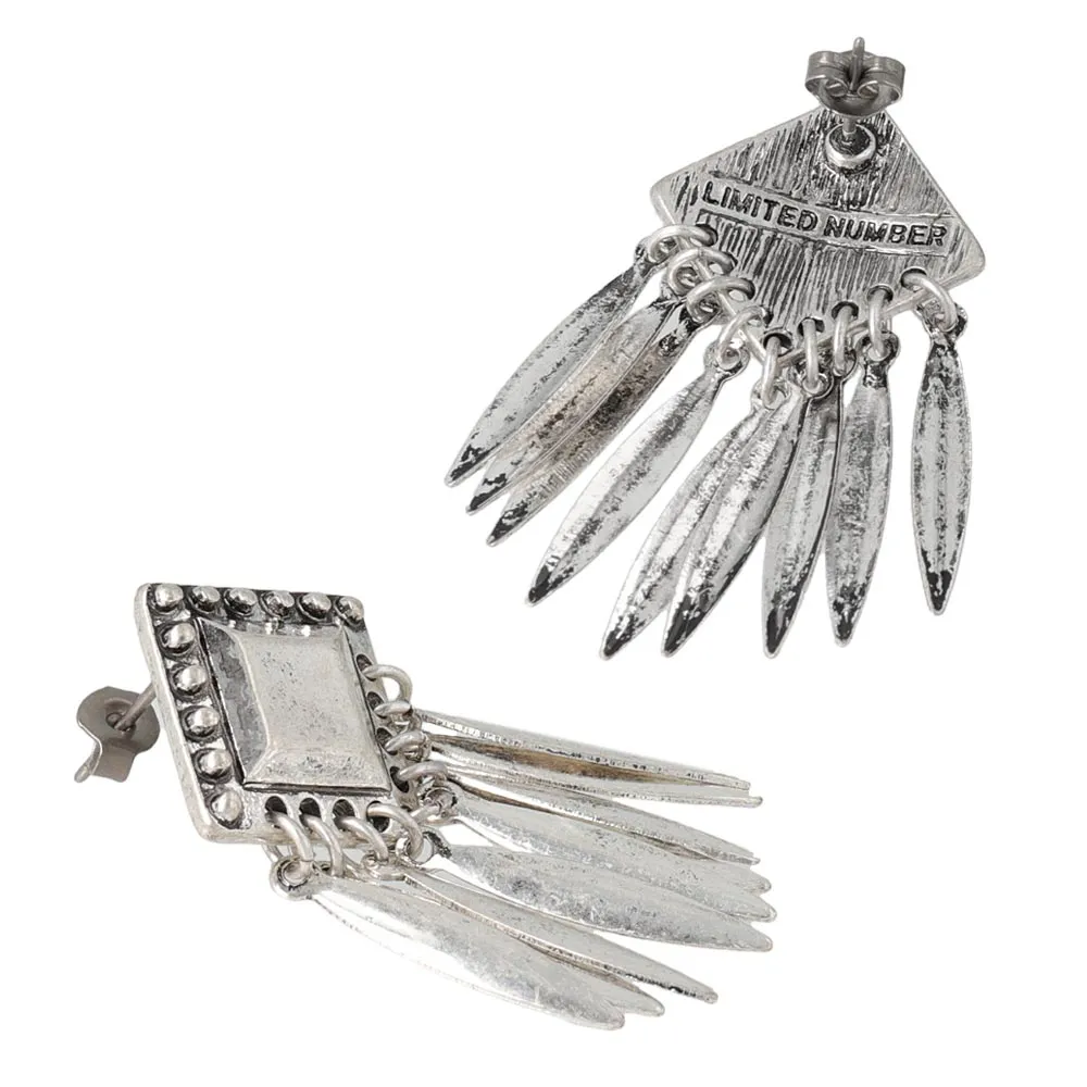 Tassel Square Titanium Earrings