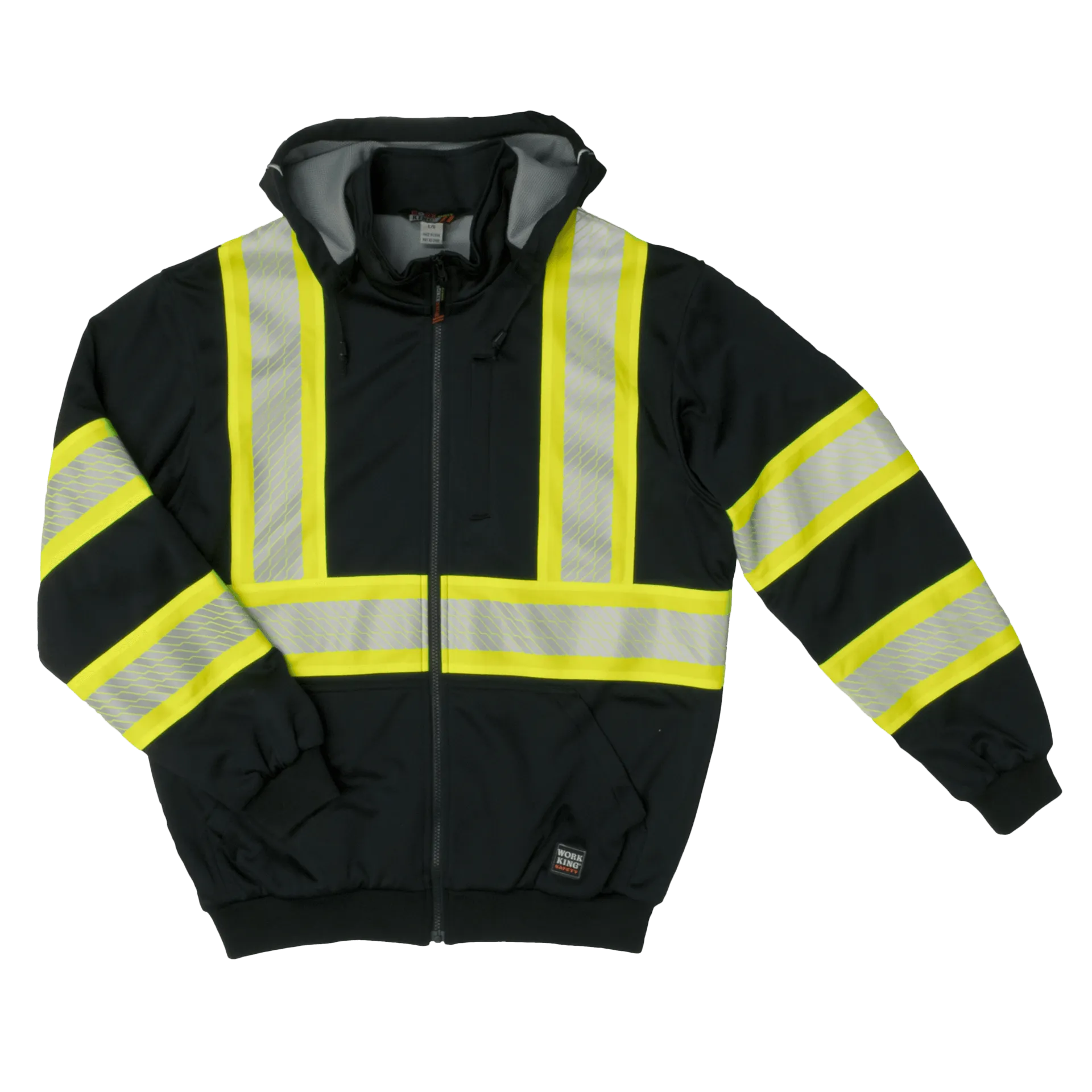 Tough Duck Men's Thermal Lined C1 Hi-Vis F-Zip Safety Hoodie