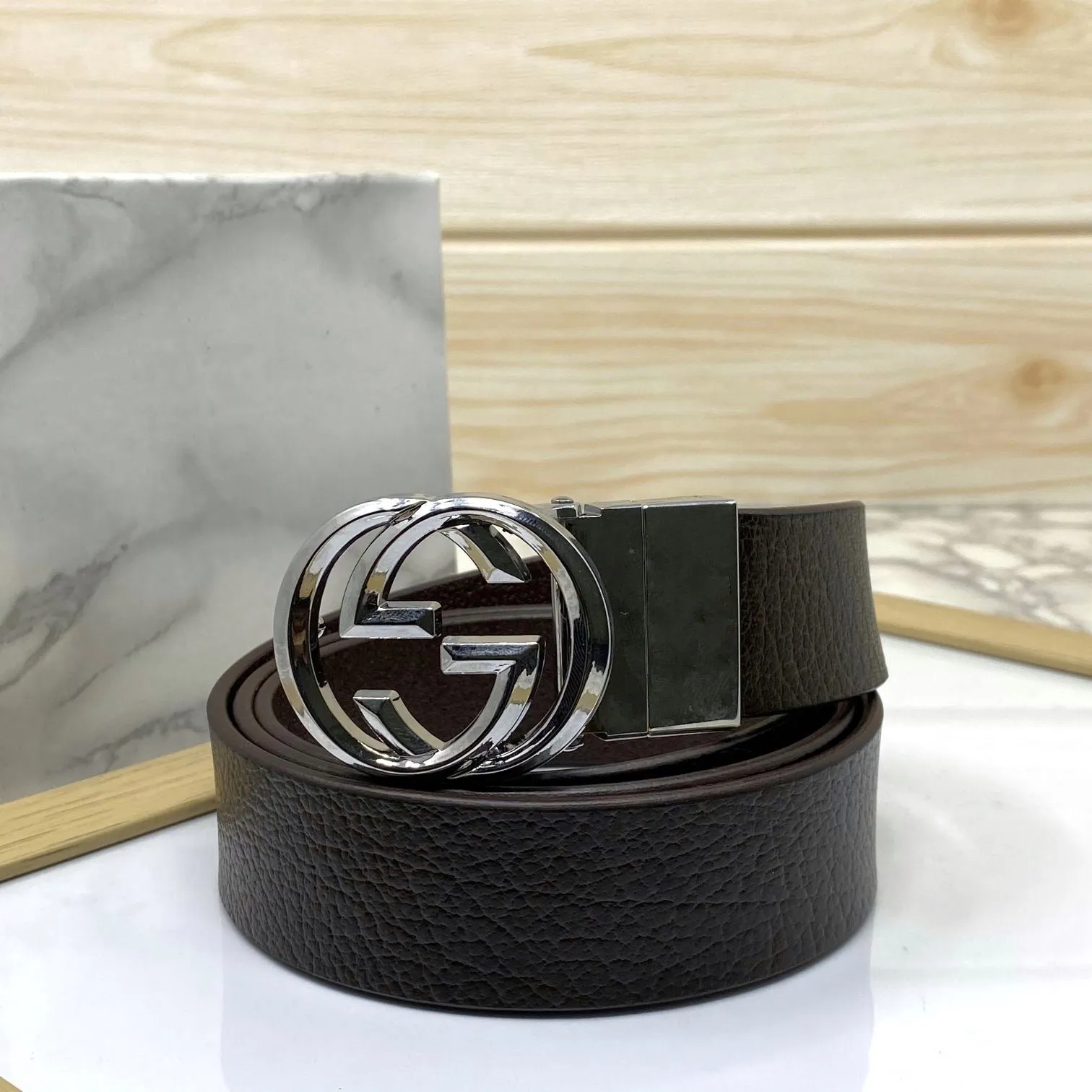 Trendy Round Leather Strap Belt For Men-JonasParamount