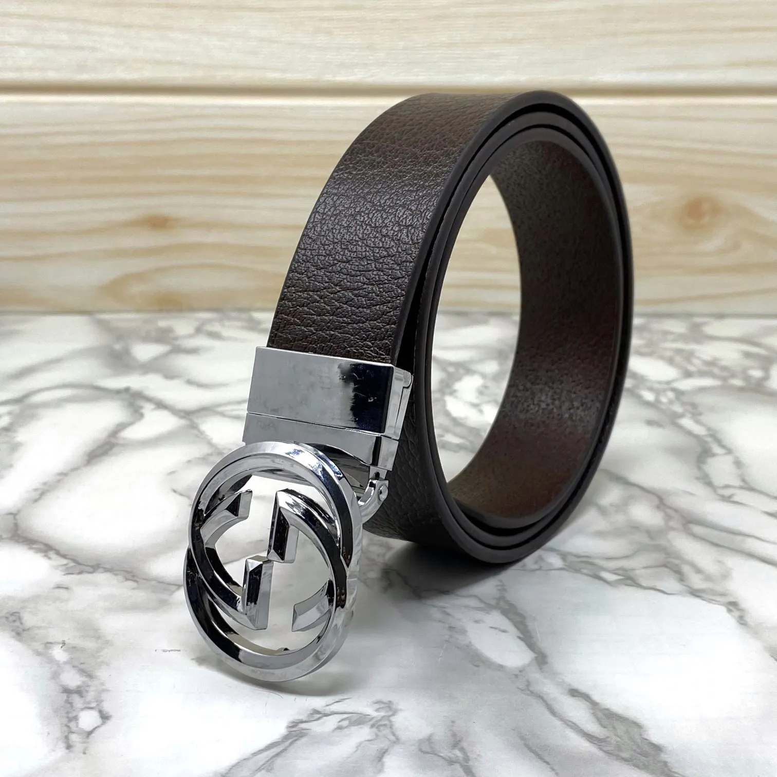 Trendy Round Leather Strap Belt For Men-JonasParamount