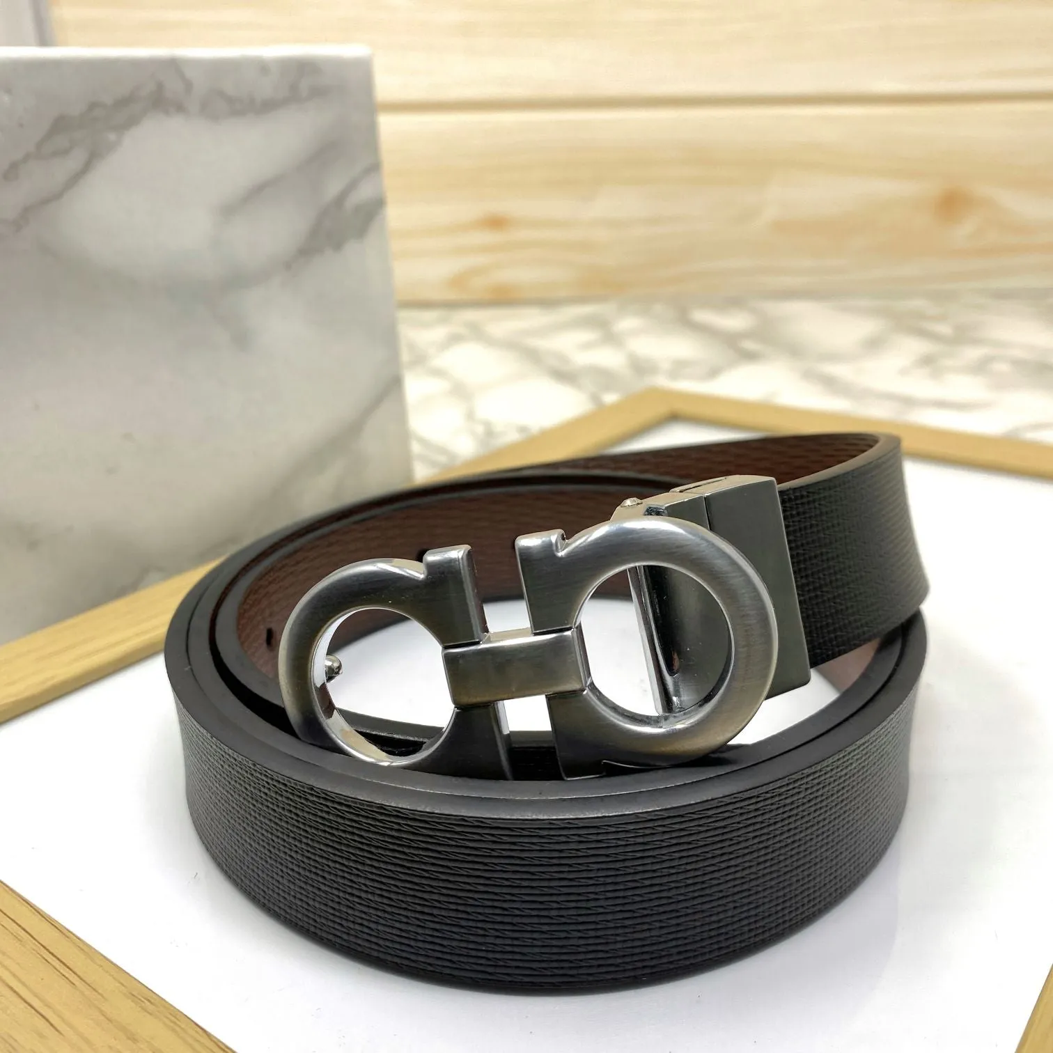 Trendy Small Design Reversible Strap Belt For Men-JonasParamount