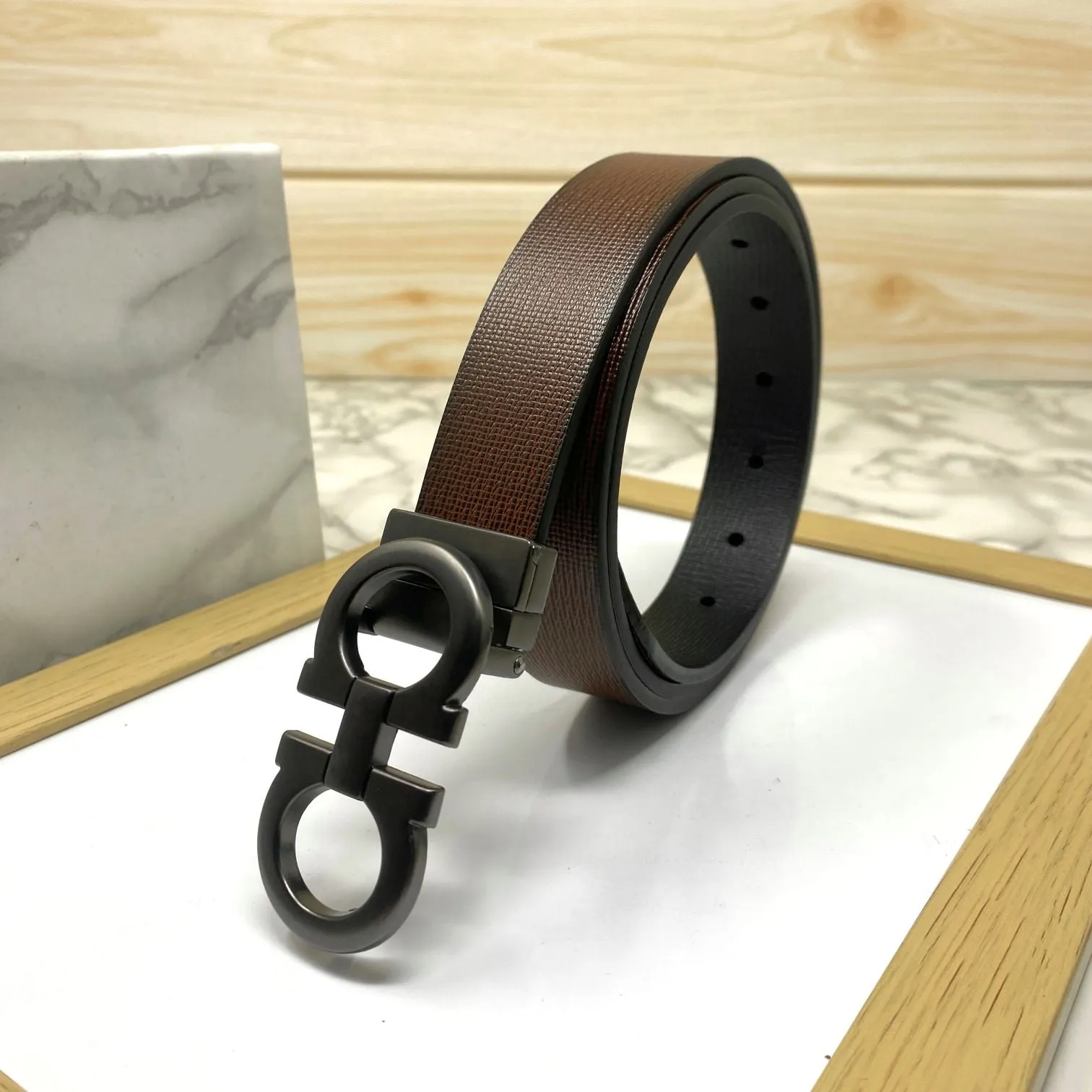 Trendy Small Design Reversible Strap Belt For Men-JonasParamount