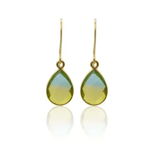 Tropical Aura Drop Short Gold Earrings