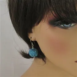 Turqoise Blue Seed Bead Earrings