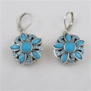 Turquoise & Silver Drop Earrings