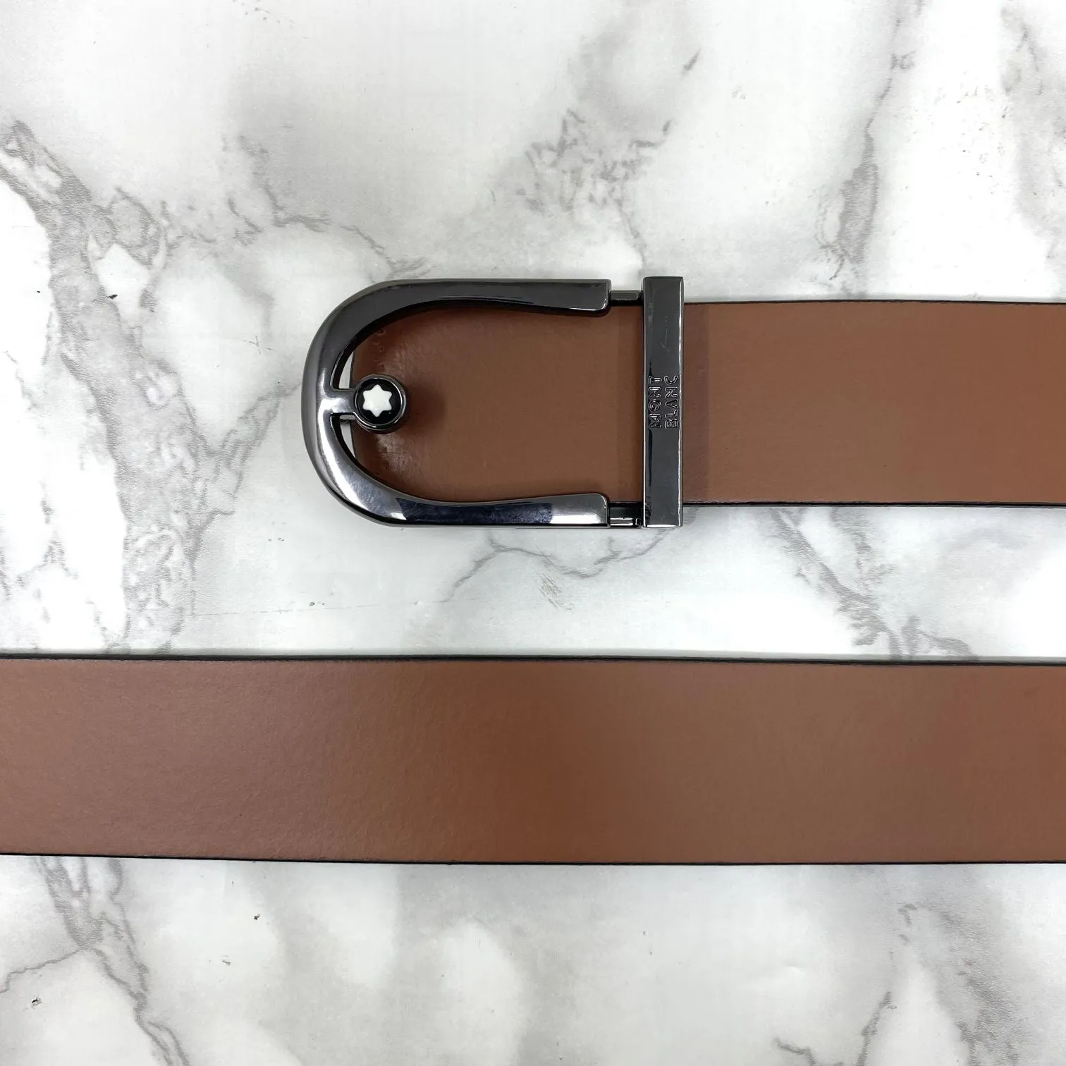 U-Shape Signature Formal Leather Strap Belt-JonasParamount