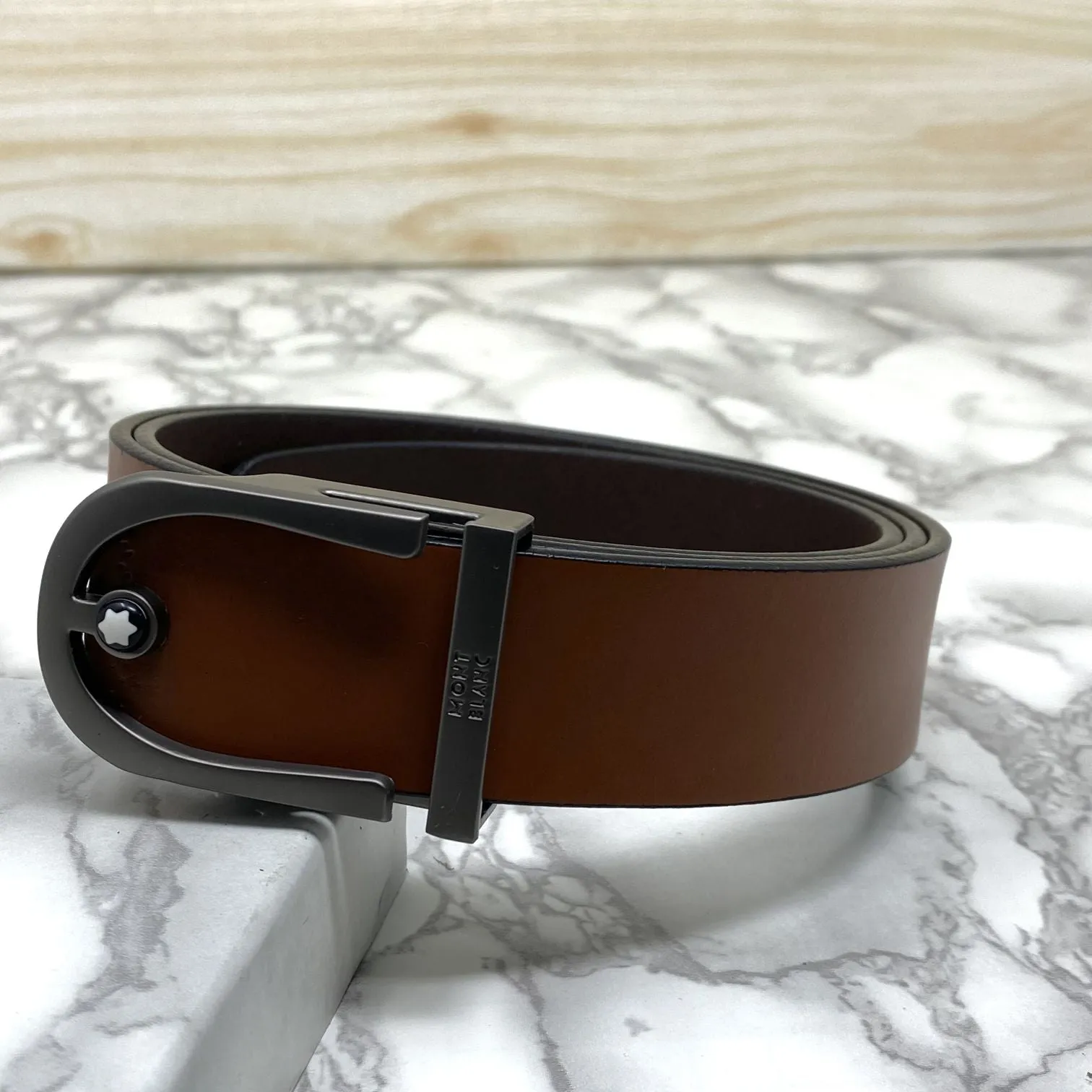 U-Shape Signature Formal Leather Strap Belt-JonasParamount