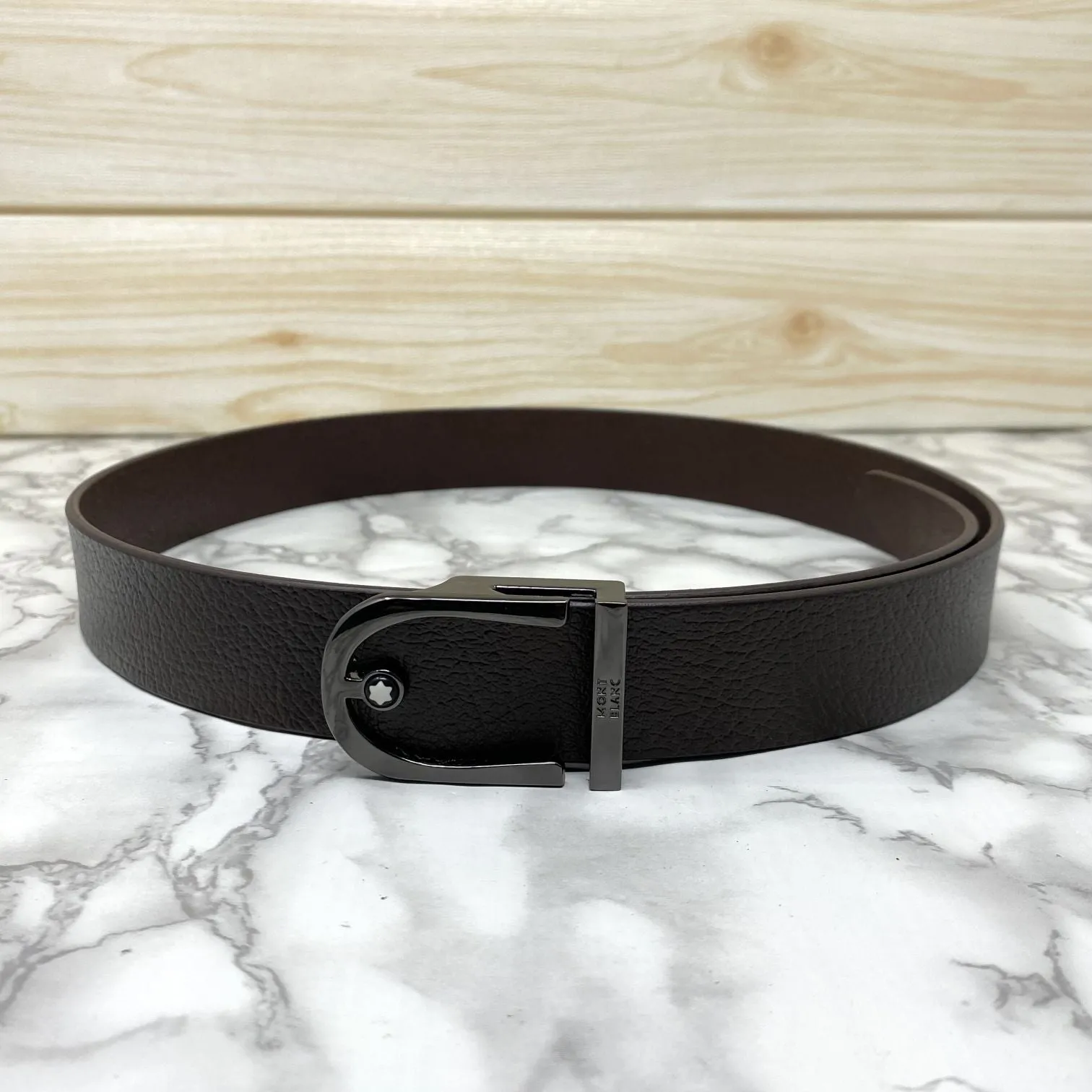 U-Shape Signature Formal Leather Strap Belt-JonasParamount