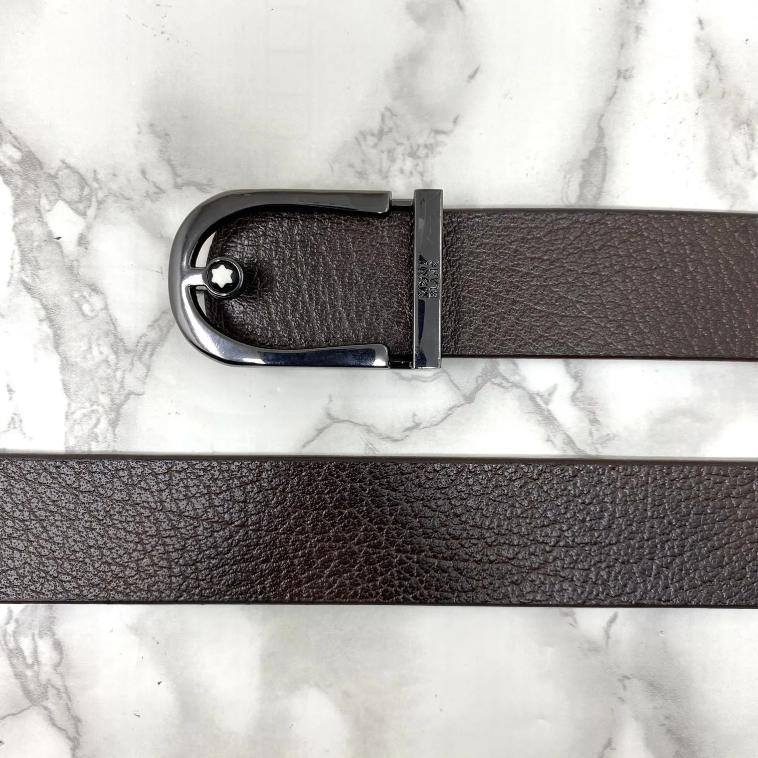 U-Shape Signature Formal Leather Strap Belt-JonasParamount