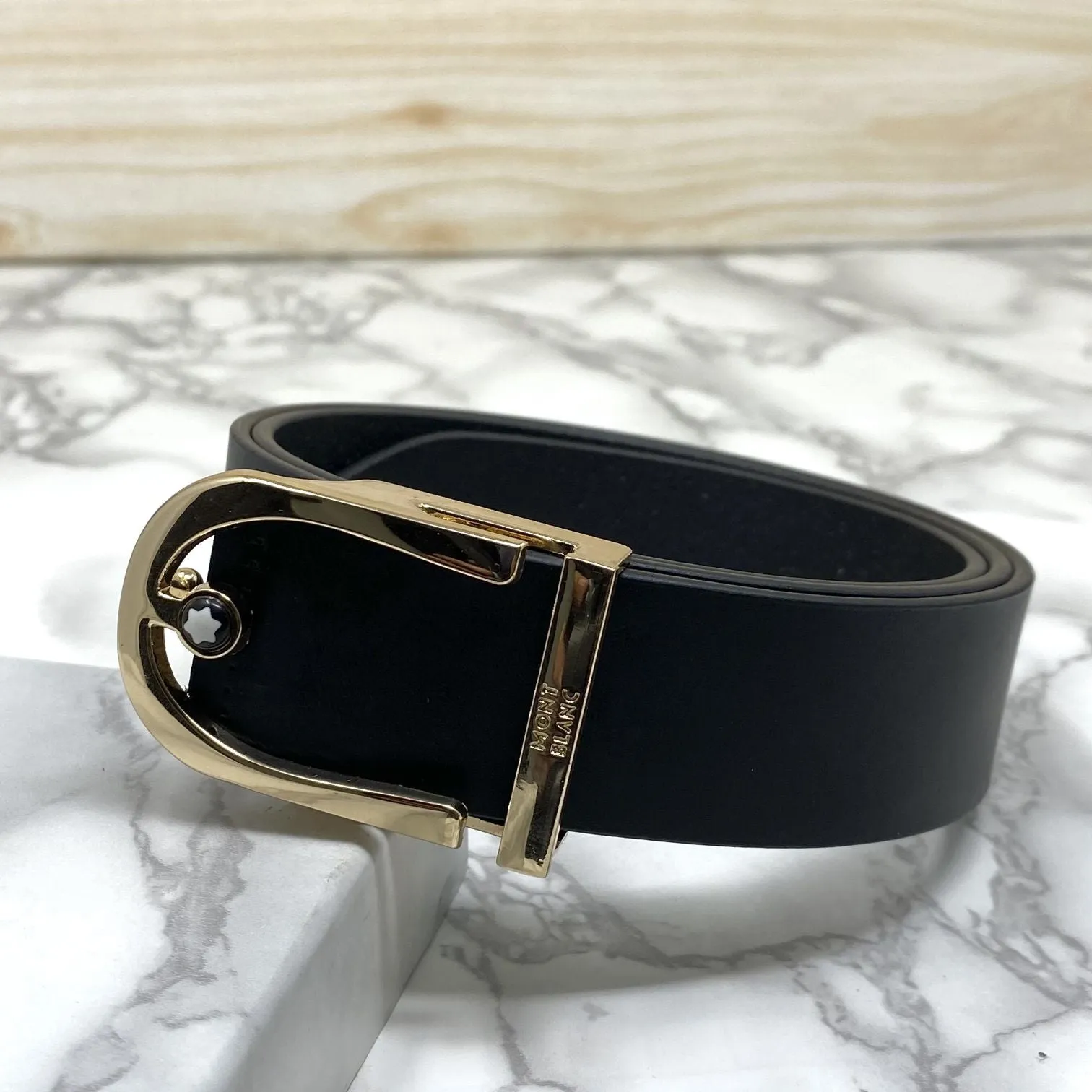 U-Shape Signature Formal Leather Strap Belt-JonasParamount