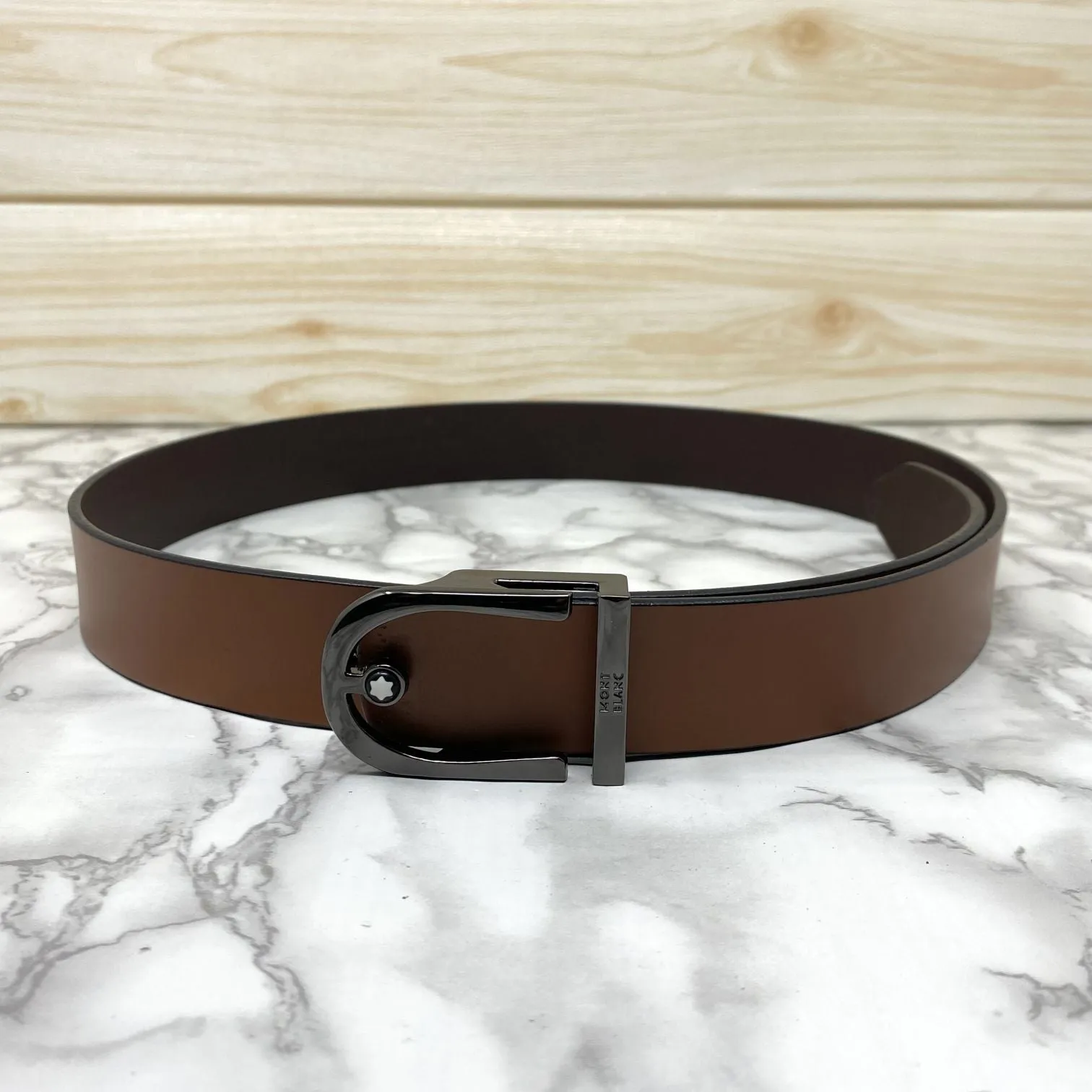 U-Shape Signature Formal Leather Strap Belt-JonasParamount