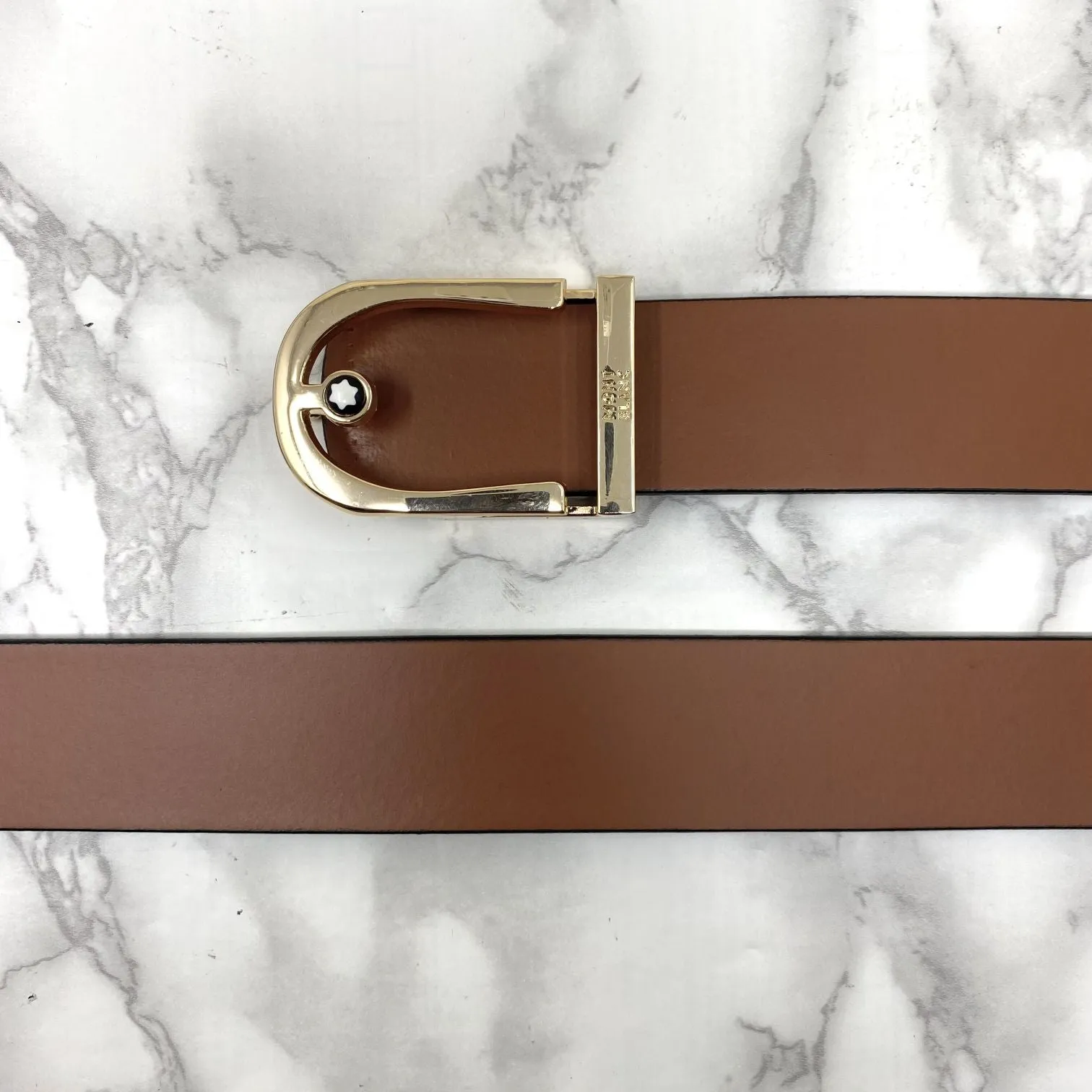 U-Shape Signature Formal Leather Strap Belt-JonasParamount