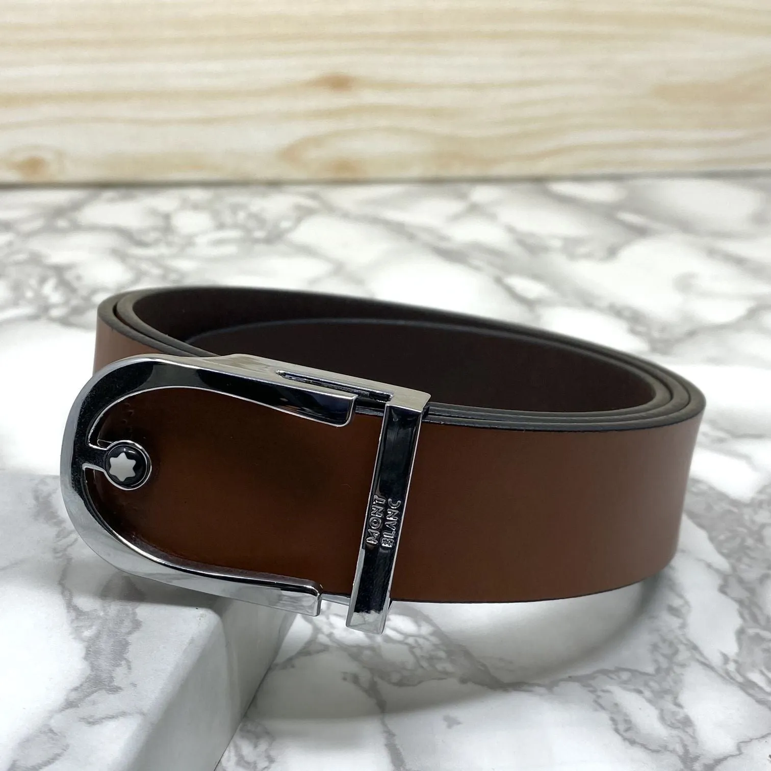 U-Shape Signature Formal Leather Strap Belt-JonasParamount