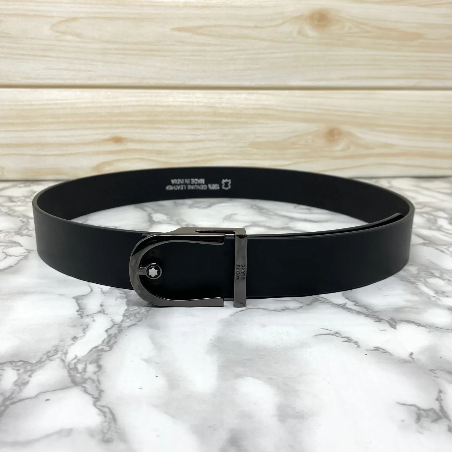 U-Shape Signature Formal Leather Strap Belt-JonasParamount