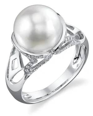 White South Sea Pearl & Diamond Allure Cocktail Ring