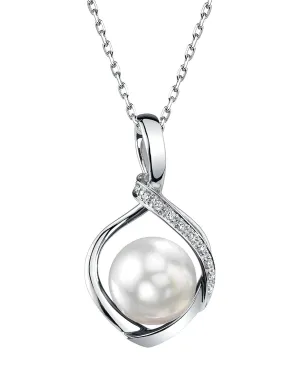 White South Sea Pearl & Diamond Detourne Pendant