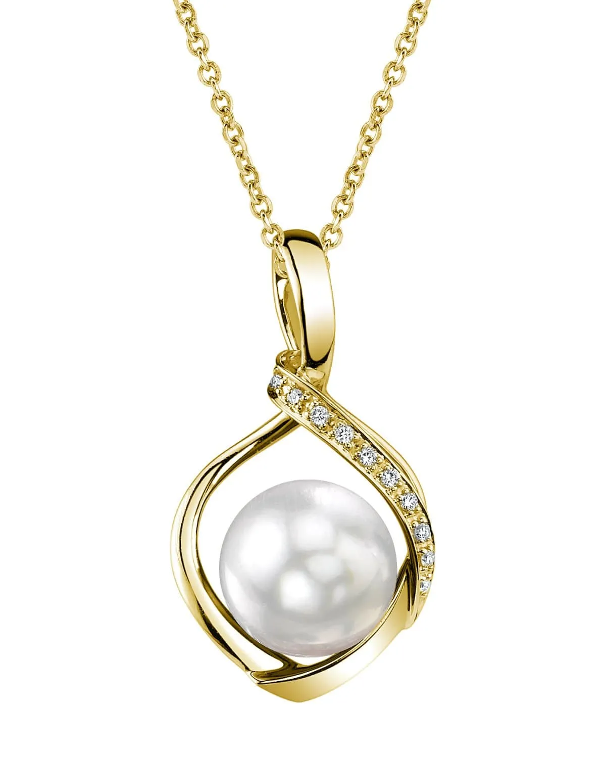 White South Sea Pearl & Diamond Detourne Pendant