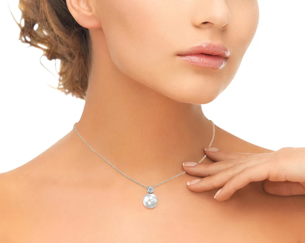 White South Sea Pearl & Diamond Honor Pendant