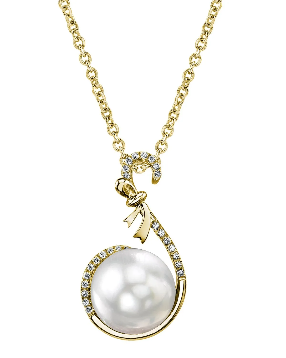 White South Sea Pearl & Diamond Swan Pendant