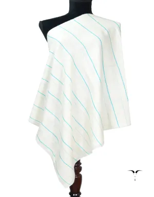 White striped pashmina stole 8040