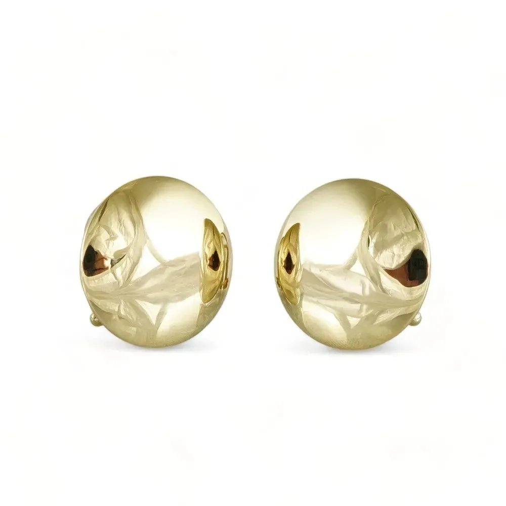 Women’s 14k Yellow Gold Button Earring