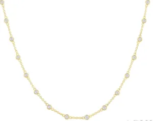 Yellow Gold Diamond Station Necklace