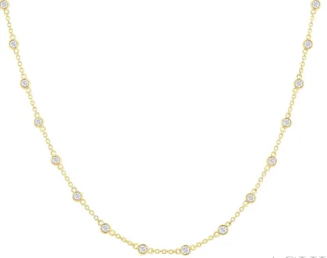 Yellow Gold Diamond Station Necklace