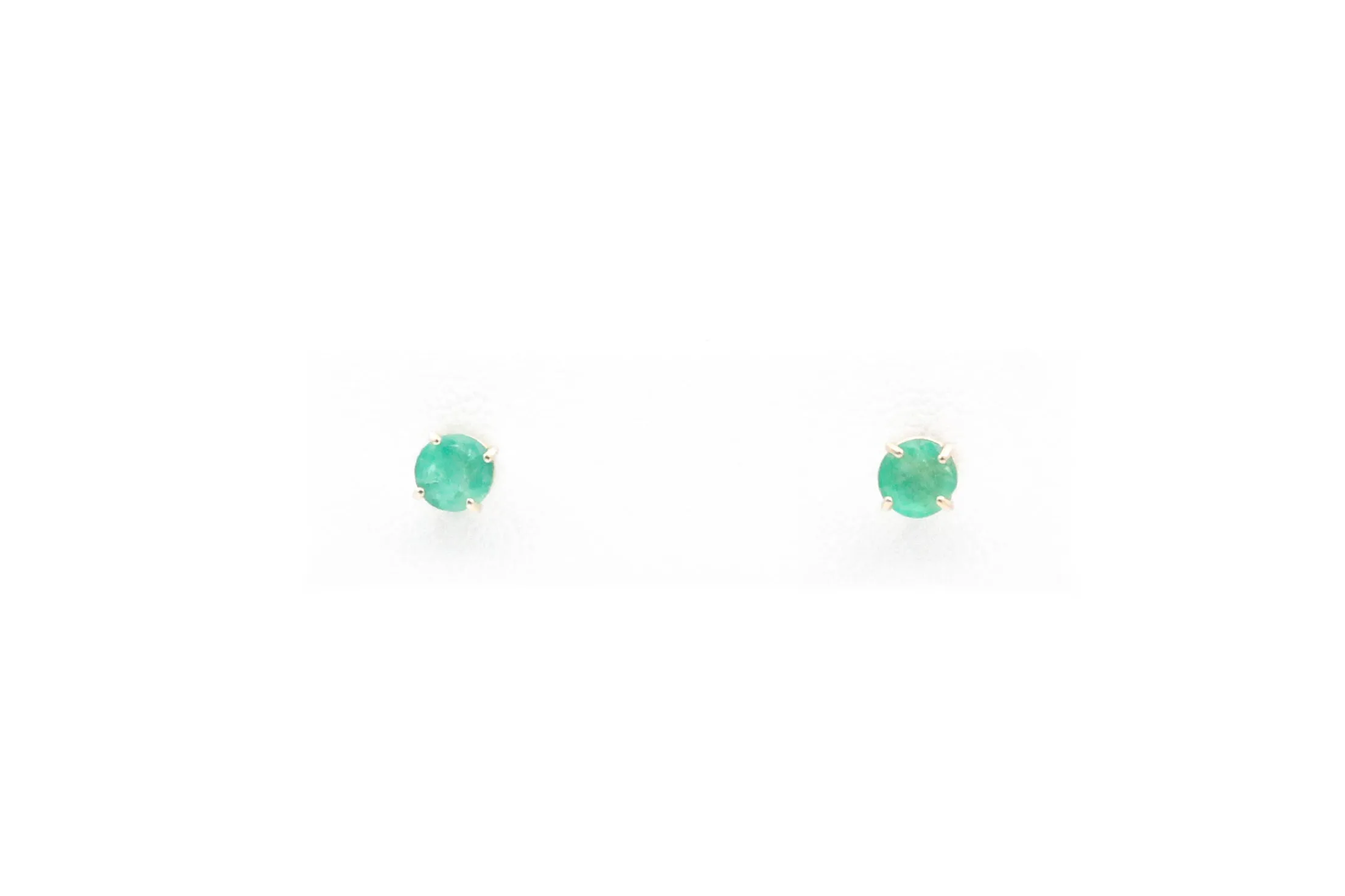 Yellow Gold Emerald Earrings